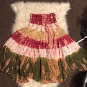 Tie dye floor length skirt